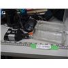 Image 4 : UV Lamp, Clear Glass Vase, Butter Dish, Misc Book and Misc