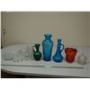 Image 1 : Colored and Clear Glass Vases, Ice Cream Glasses and Other