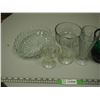 Image 3 : Colored and Clear Glass Vases, Ice Cream Glasses and Other