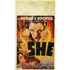 Image 1 : She (RKO, 1935). Midget Window Card (8" X 14").