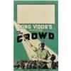 Image 1 : The Crowd (MGM, 1928). Window Card (14" X 22").