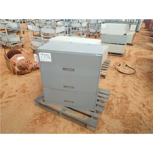 (2) 3 draw storage cabinet