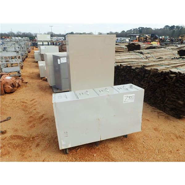 1 pallet (2) 5 drawer filing cabinets, (1) 4 drawer filing cabinet