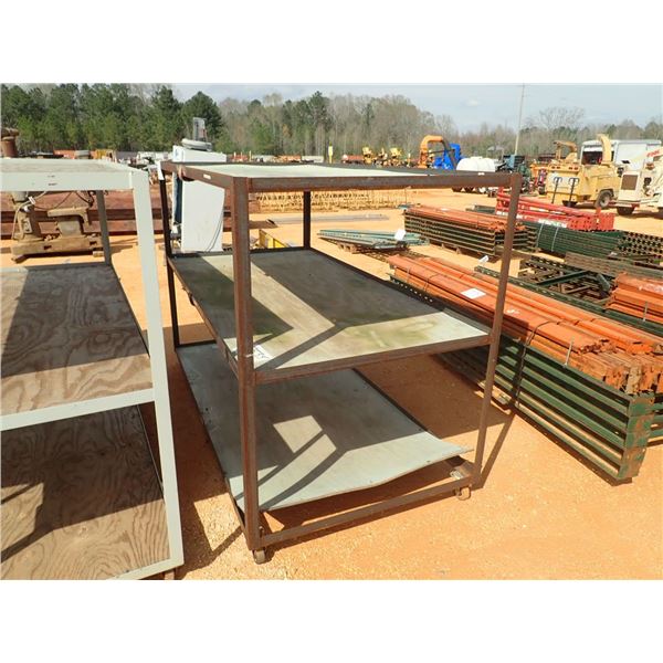 4 x 8 angle iron storage rack, roll around