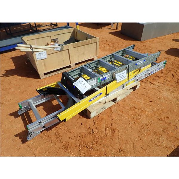 (3) (UNUSED) ladder, 5', 6', 16' aluminum extension