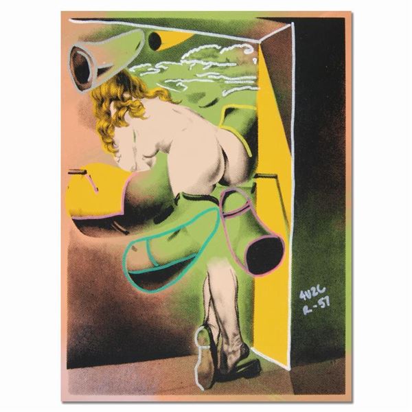 Ringo, "Figure Out the Window" One-of-a-Kind Hand-Pulled Silkscreen and Mixed Me