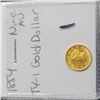 Image 1 : 1854 $1 Gold Dollar Coin T-1 AU