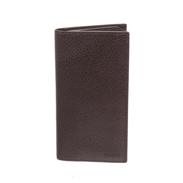 Gucci Brown Leather Long Bifold Wallet