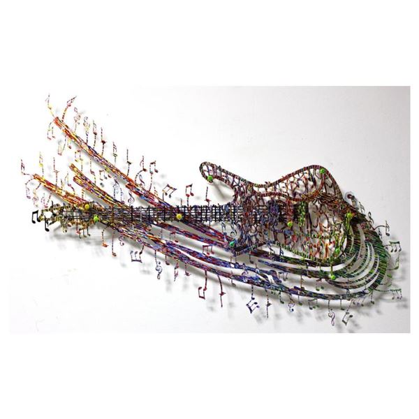 Patricia Govezensky, "Rock 'N' Roll" Original Painting on Cutout Steel with Lett