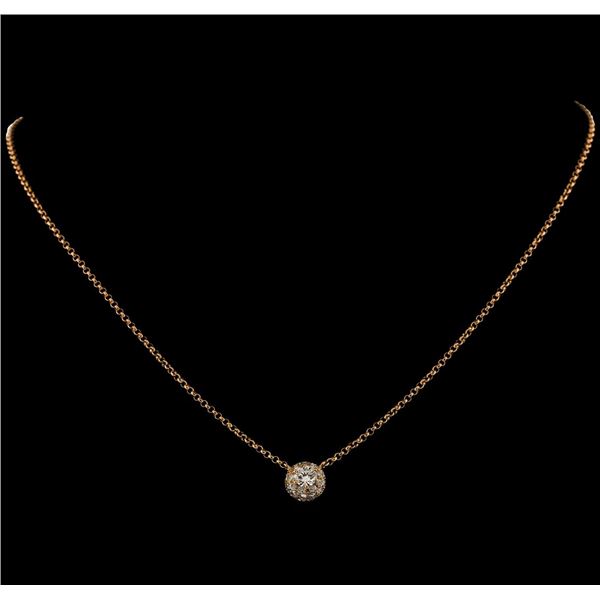 0.88 ctw Diamond Necklace - 18KT Rose Gold