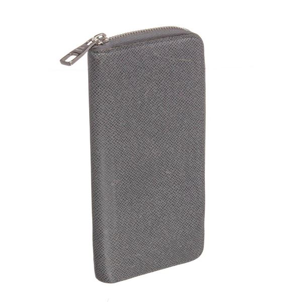 Louis Vuitton Gray Taiga Leather Vertical Zippy Wallet