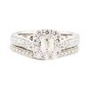 Image 2 : 1.43 ctw Diamond Ring & Wedding Band - 14KT White Gold