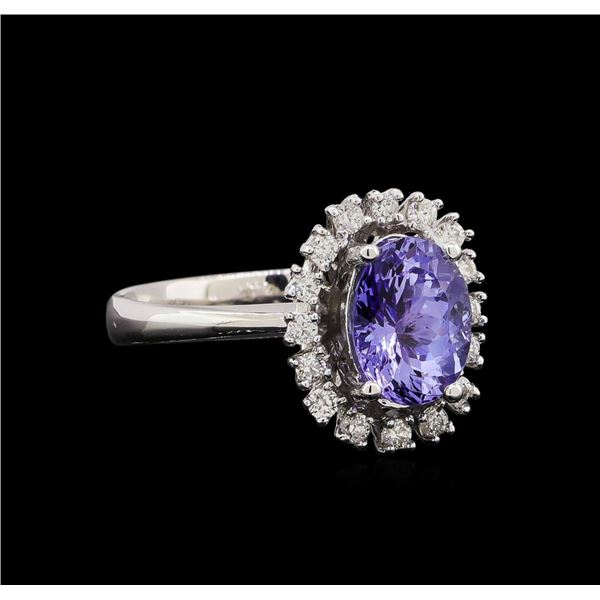 14KT White Gold 2.16 ctw Tanzanite and Diamond Ring