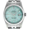 Image 2 : Rolex Mens Stainless Steel Ice Blue Diamond Datejust Wristwatch