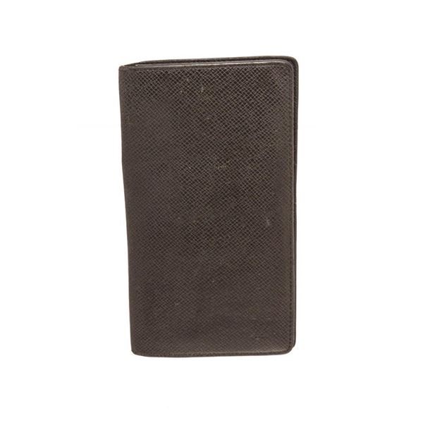 Louis Vuitton Black Taiga Leather Long Card Wallet