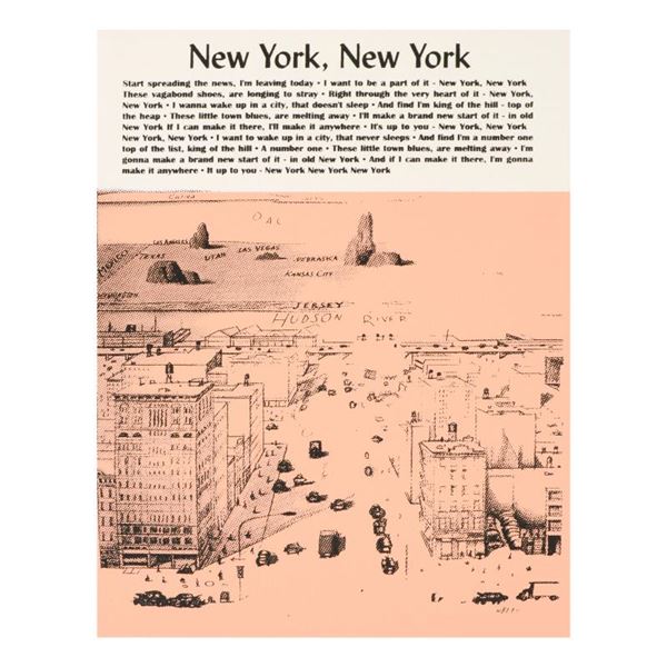 Ringo Daniel Funes, "New York, New York" One-of-a-Kind Hand Pulled Silkscreen on