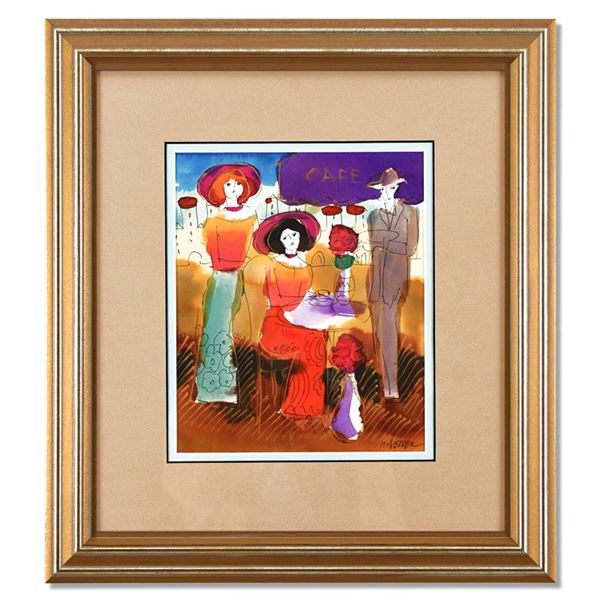 Moshe Leider, Framed Original Mixed Media Watercolor Painting, Hand Signed with