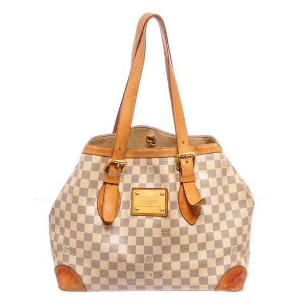 Louis Vuitton Damier Azur Damier Ebene Hampstead MM Tote Bag