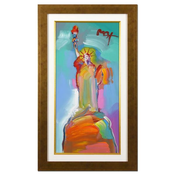 Peter Max, "Statue of Liberty" Framed One-Of-A-Kind Acrylic Mixed Media (26.5" x
