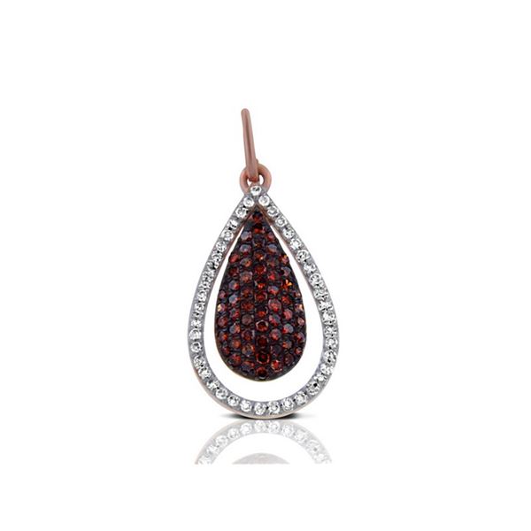 14k Rose Gold  0.36CTW Diamond and Brown Diamonds Pendant