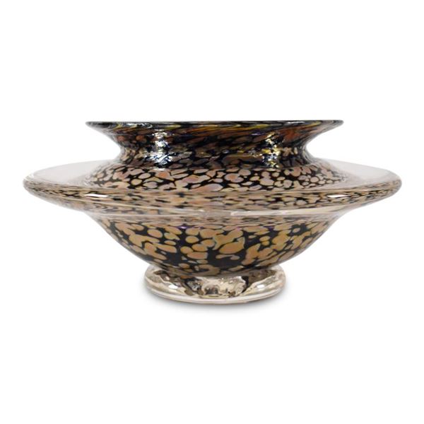 "Large Ikebana Flower Bowl" Hand-Blown Glass Bowl, Hand Signed by GartnerBlade G