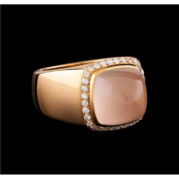 Fred of Paris Pain De Sucre Rose Quartz and Diamond Ring - 18KT Pink Gold