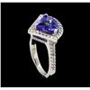 Image 4 : 2.78 ctw Tanzanite and Diamond Ring - 14KT White Gold