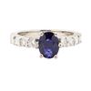 Image 2 : 2.10 ctw Blue Sapphire And Diamond Ring - 14KT White Gold