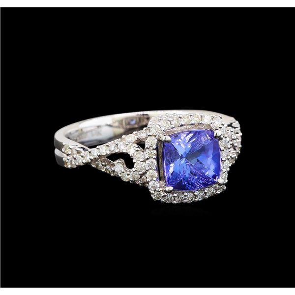 14KT White Gold 1.62 ctw Tanzanite and Diamond Ring