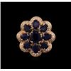 Image 2 : 14KT Rose Gold 10.37 ctw Sapphire Ring