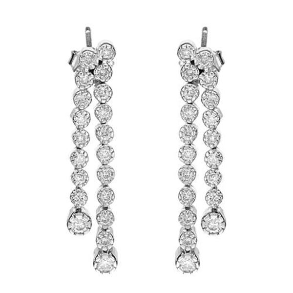 14k White Gold 0.98CTW Diamond Earrings, (I1-I2/H-I)