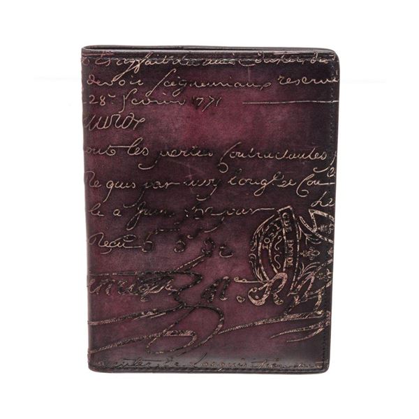 Berluti Burgundy Leather Passport Case