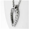 Image 4 : Antique 14k White Gold 1.00 ctw Single Cut Diamond Open Heart Pendant Necklace