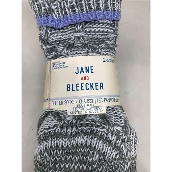 Jane and BleeckerÂ Slipper Socks 2-Pack Size 4-10Â 