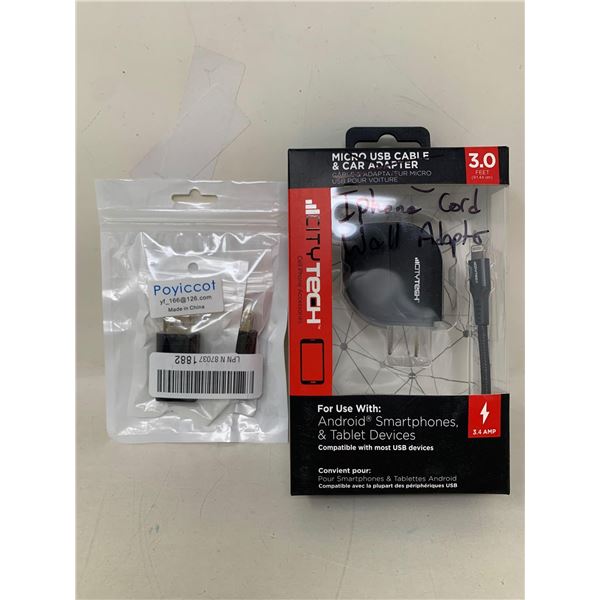 iPhone Cord Wall Adapter and USB Memory Sticks