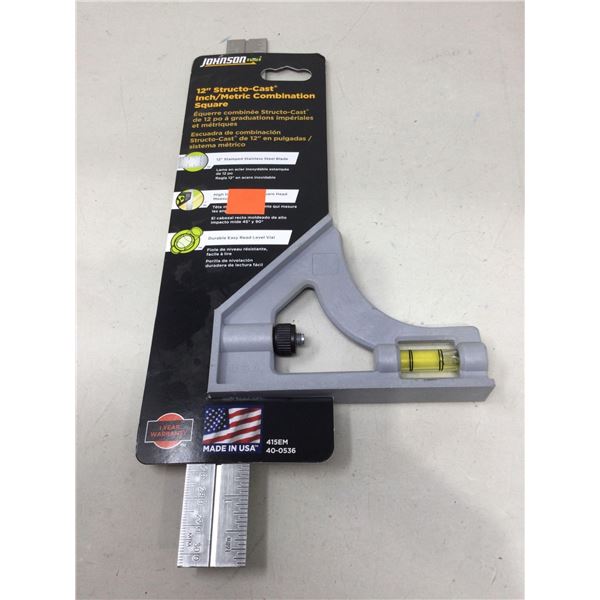 Johnson 12in Structo-Cast Inch/Metric Combo SquareÂ Â 