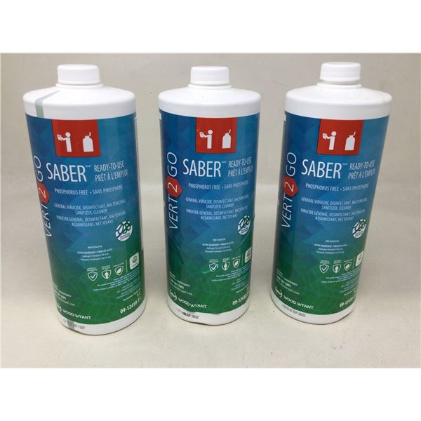 Vert 2 Go Saber Ready-to-Use Disinfectant (1L) Lot of 3