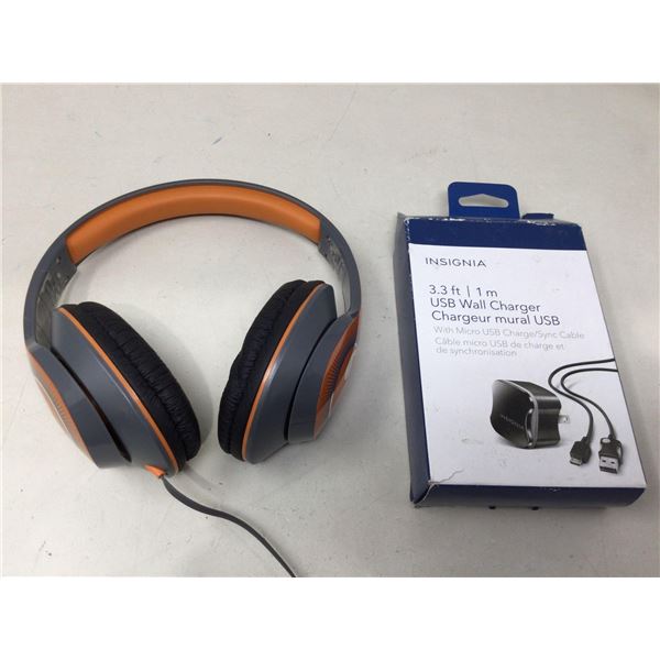 Headphones and USB Wall Charger