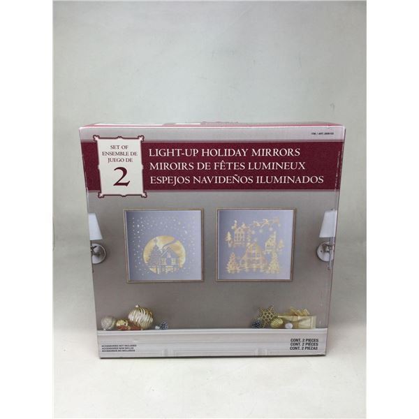 Light-up Holiday Mirrors-set of 2