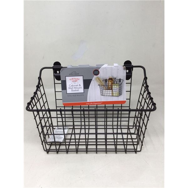 Vintage Living Cabinet  Wall Mount Basket