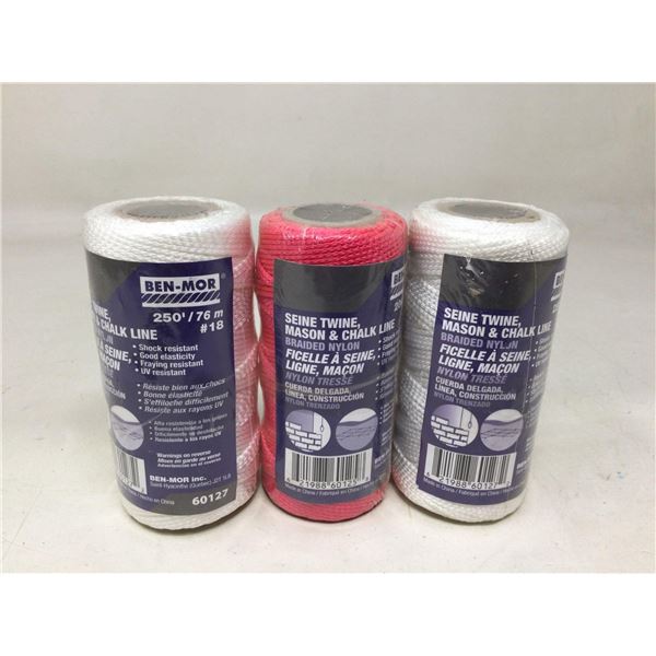 Ben-Mor Seine Twine, Mason and Chalk Line Lot of 3Â 