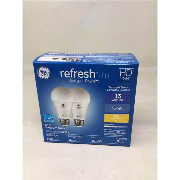 GE Electric Classic LED A19 Bulbs 5000k Color Temp 2-Pack