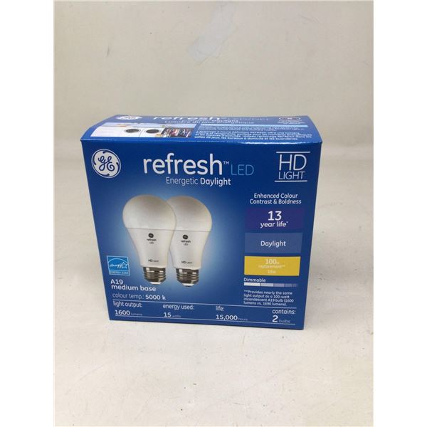 GE Electric Classic LED A19 Bulbs 5000k Color Temp 2-Pack