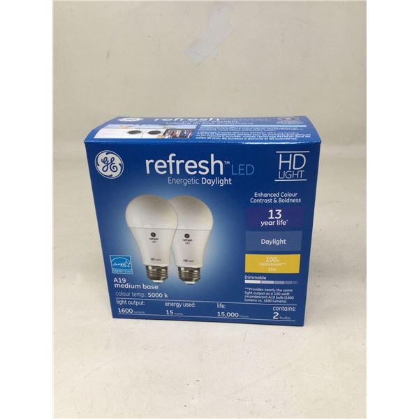 GE Electric Classic LED A19 Bulbs 5000k Color Temp 2-PackÂ 