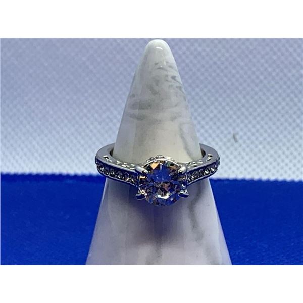 Ladies Brilliant Cut Large carat Solitaire engagement ring-size 8