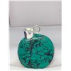 Image 2 : NEW Turquoise Gemstone .925 Silver Plated Pendant - approx 1 inchÂ 