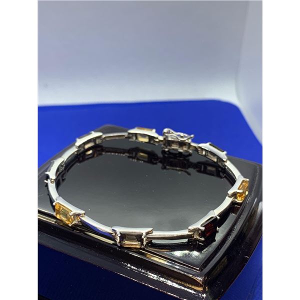 Natural Citrine Gemstone Bracelet 8.40 Ct .925 Silver with appraisal $1200.00