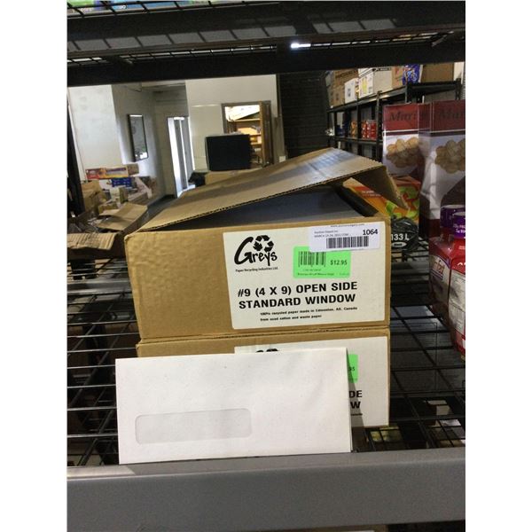 Case of GreysÂ Open Side Standard Window Envelopes Lot of 2Â 