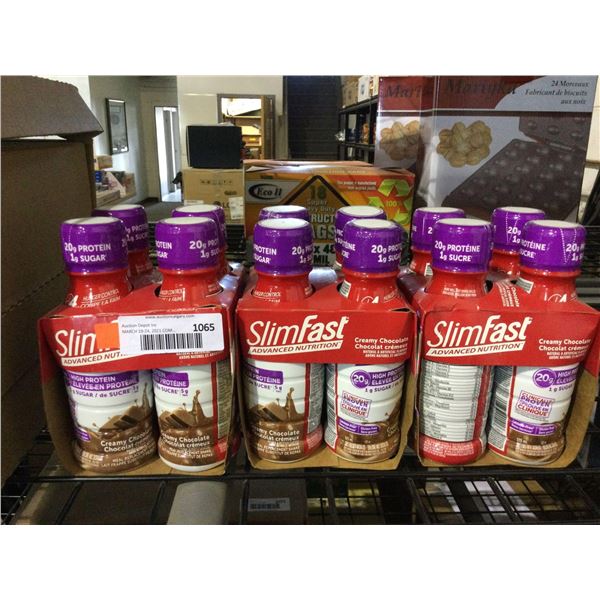 Slim Fast Creamy Chocolate Meal Replacements 4-Pack Lot of 3