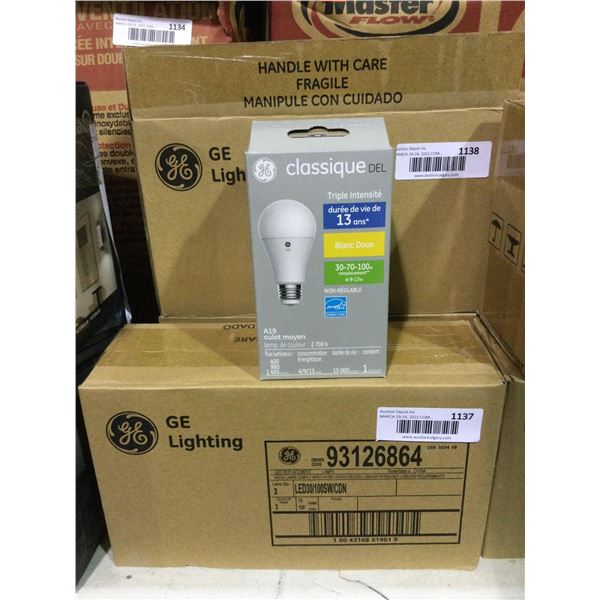 Case of 3 GE Lighting Classic LED A19 Bulbs 